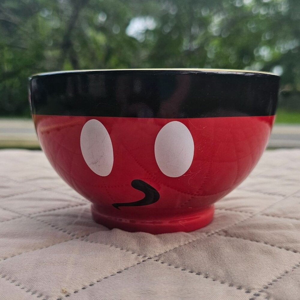 Disney Parks Mickey Mouse 3D Red Cereal Soup Bowl   Face on Front  Rear on Back - Picture 3 of 12